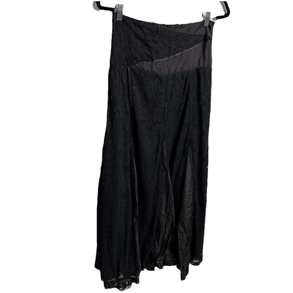 Charming Charlie Black Whimsygoth Mesh Lace Skirt Sz S Witchy Romantic Goth Maxi - Picture 6 of 7